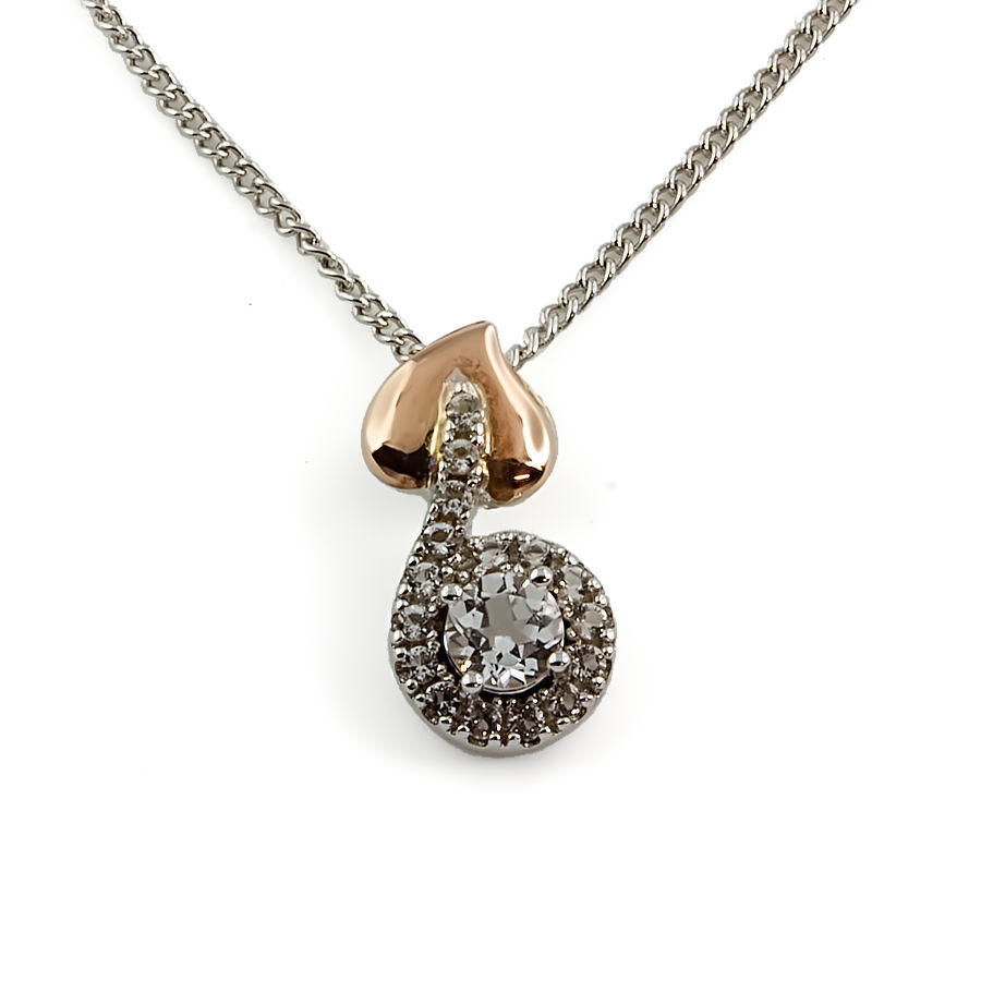 Silver & 9ct gold Clogau Pendant with chain